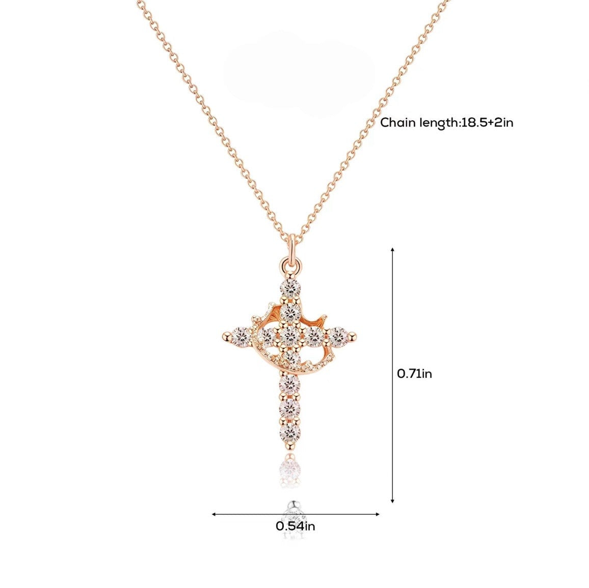 Handmade Cross Crown Necklace