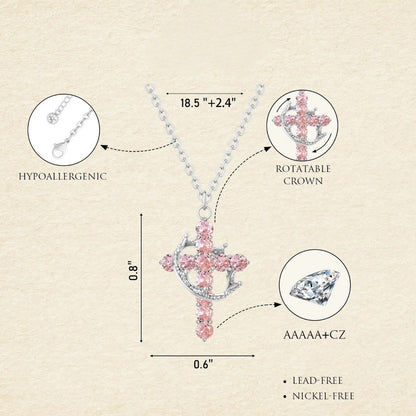 Handmade Cross Crown Necklace